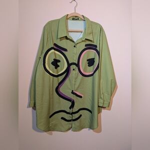 Bold plus size dress shirt